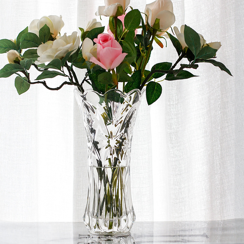 富贵竹花瓶专用观音竹水培鲜花插花瓶玻璃透明30厘米客厅花屏瓶大