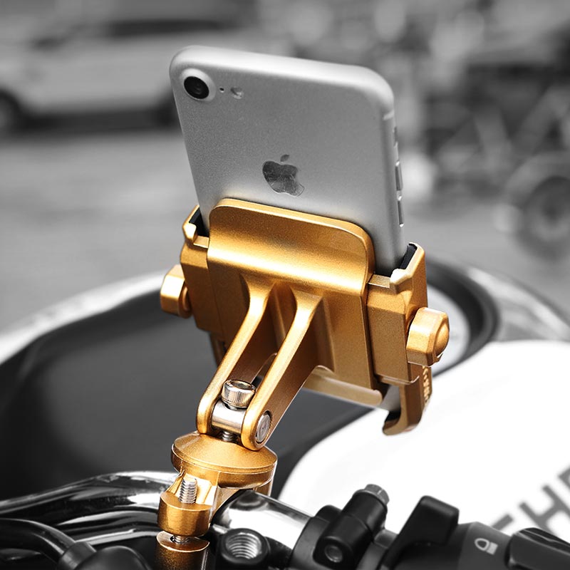 电动摩托车导航手机支架铝合金带充电器山地自行车骑行防震手机架