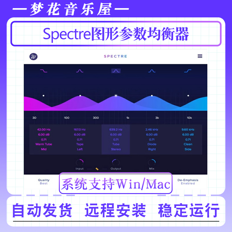 图形参数饱和均衡器声音塑形工具Wavesfactory Spectre Win/Mac