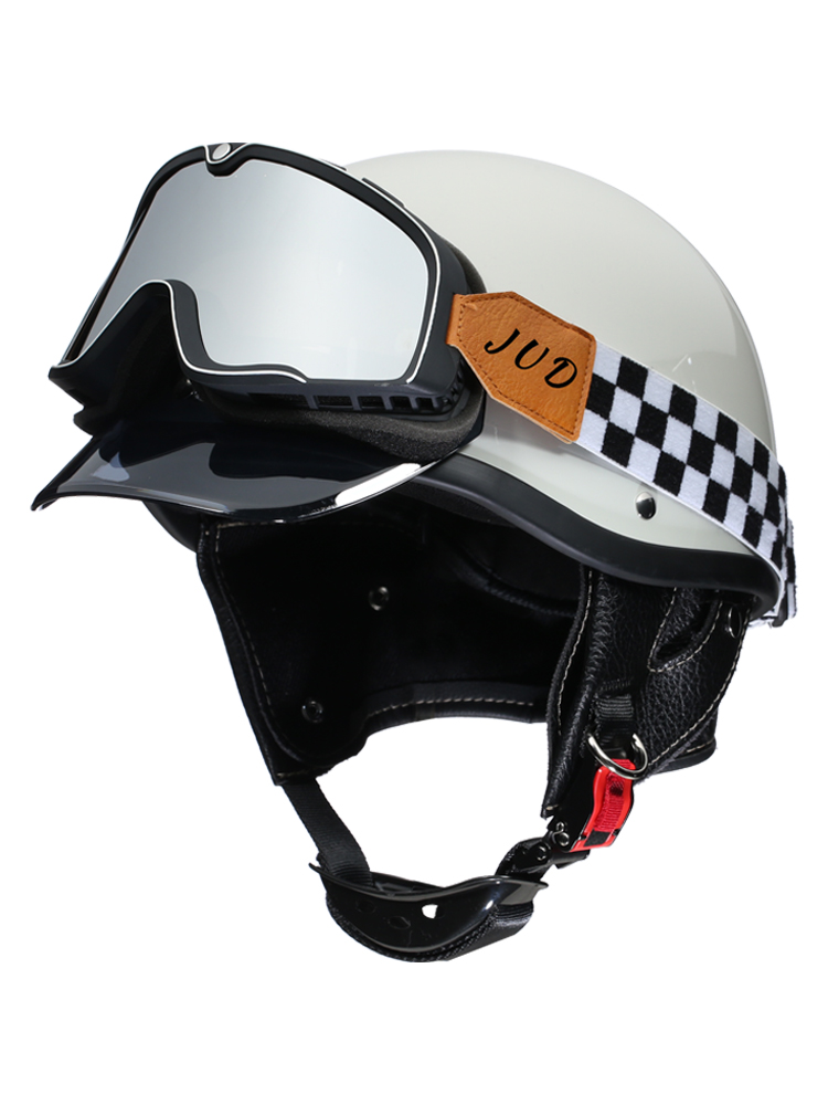 DOT复古3C认证四季哈雷女士男摩托车电动车半盔日式瓢盔机车头盔