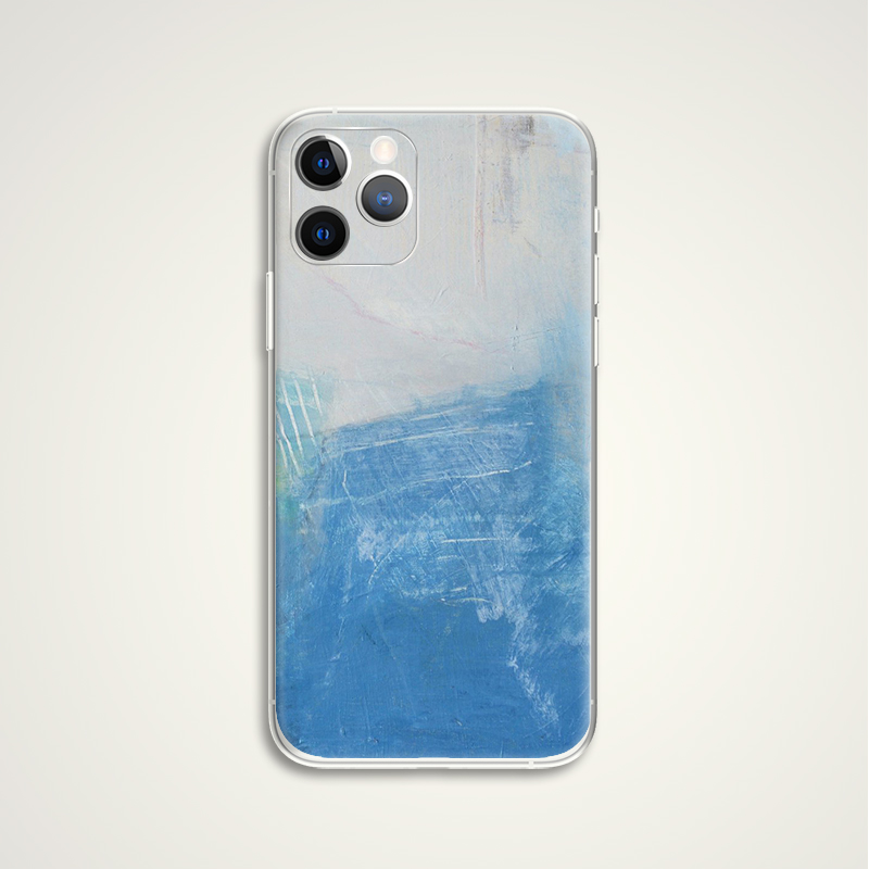 David Mankin 蓝色抽象涂鸦肌理插画文艺术生手机壳适用苹果 B125