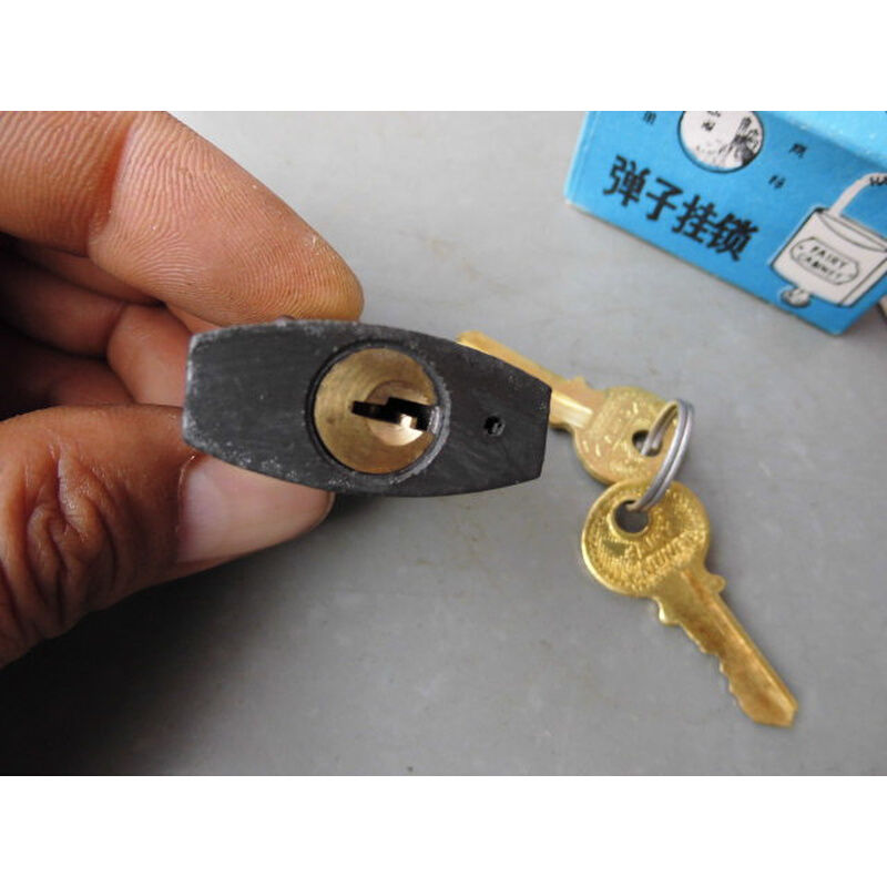 。九十年代仙阁牌挂锁32mm铜芯弹子挂锁防盗锁铜胆锁柜门锁学生锁