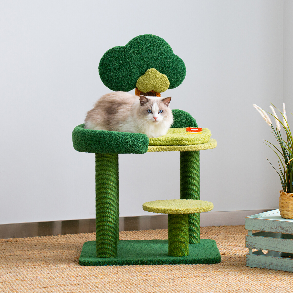网红卡通造型大床猫窝猫树一体猫爬架剑麻猫玩具豪华猫屋攀爬