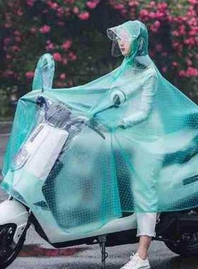 单人遮脸女款防水摩托车雨披电车骑车成人骑行电动车帽檐男款雨衣