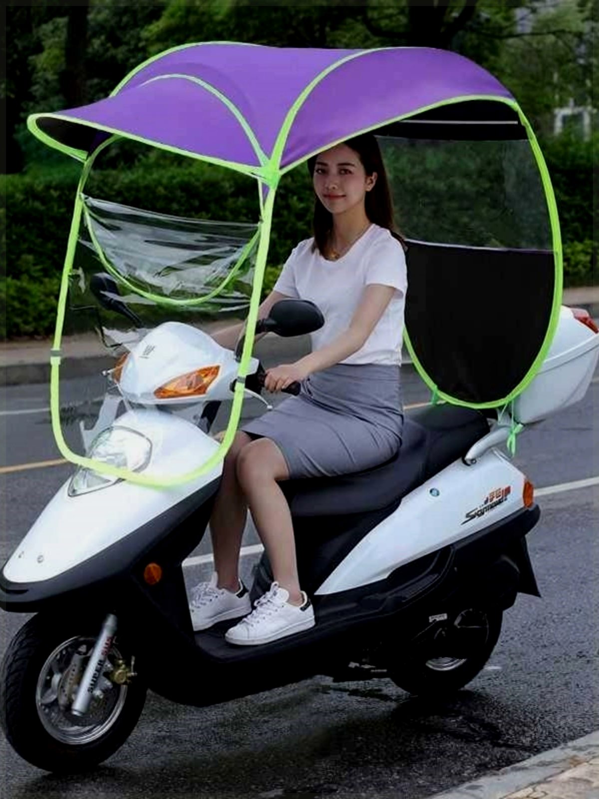 电动车雨棚车棚夏季新款2020电瓶摩托遮阳伞电车蓬小型挡风罩
