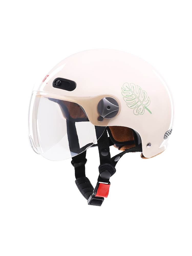 VAR电动摩托车骑行头盔男女士四季通用可爱半盔夏季3C认证安全帽