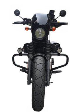 适用轻骑大韩GV300s晓星摩托车改装保险杠防摔前护杠复古边包配件