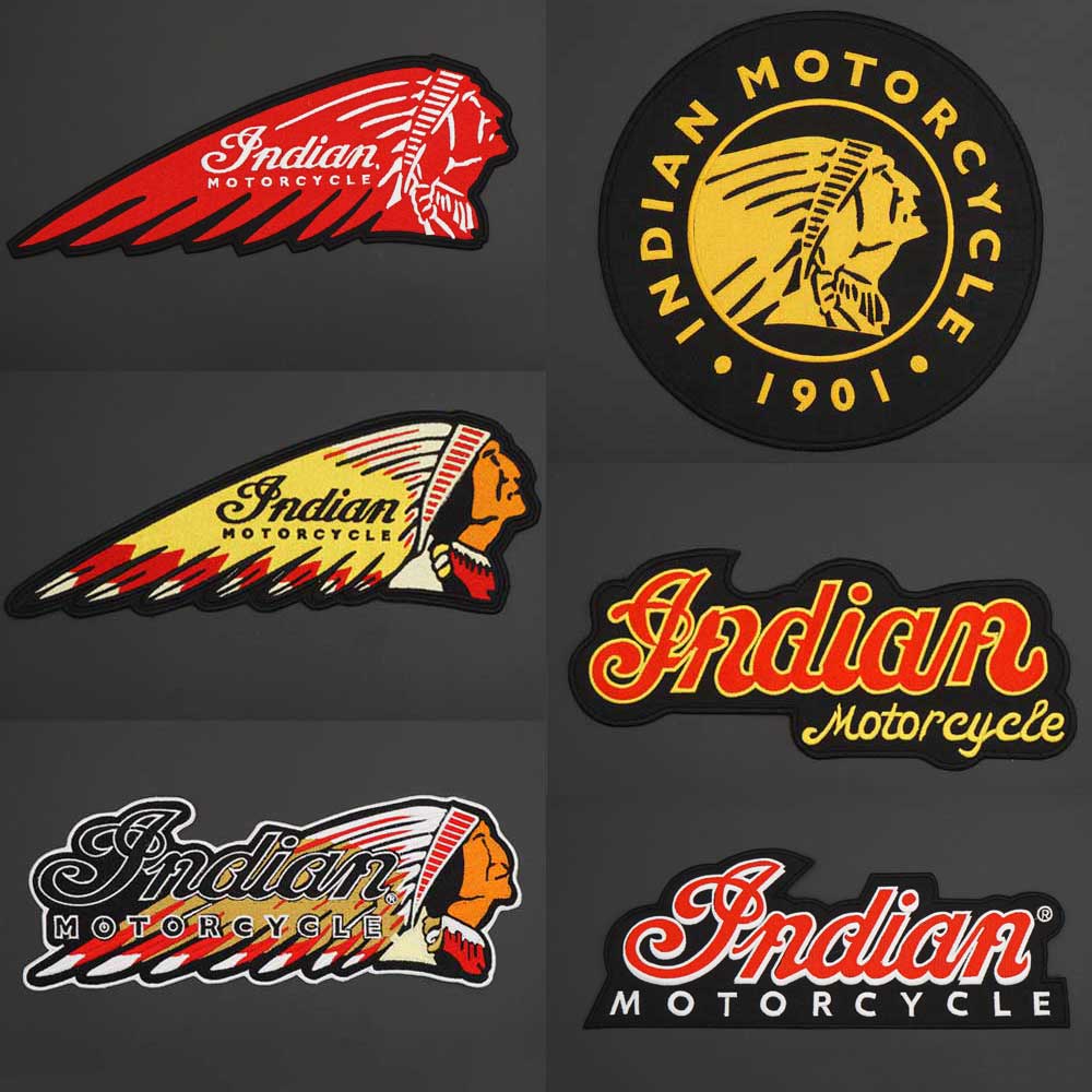 Indian印第安摩托车大牌logo大小号刺绣布贴时尚潮流朋克机车皮衣