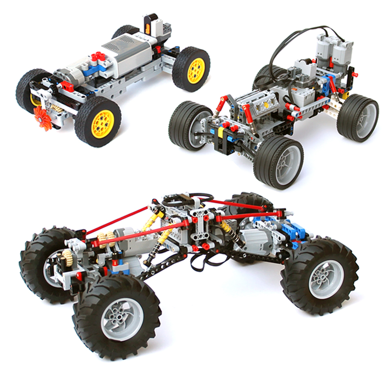 兼容乐高电动遥控攀爬行车模型 发动机马达MOC差速器齿轮积木玩具