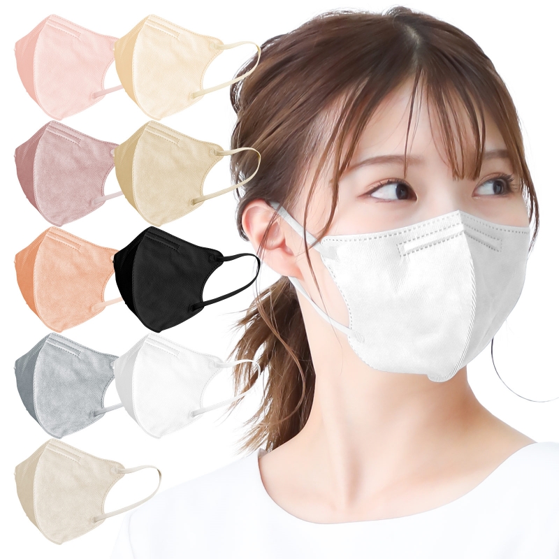 MANPO日本3D彩色立体显脸小防脱妆独立包装蝶形4层防护mask口罩