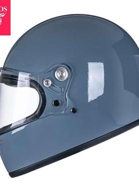新品意大利VCOROS摩托车头盔男复古哈雷机车全盔玻璃钢材质个性头
