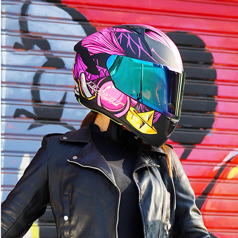 DOT头盔摩托车头盔男全盔双镜片女士全覆式四季安全帽冬季保暖