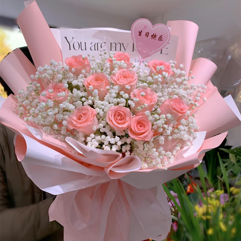 同城配送女友生日11红玫瑰花束鲜花速递天津市南开和平河东红桥区