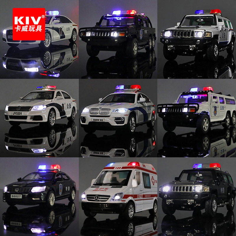 合金特警警车救护车警察车仿真儿童玩具车男孩汽车模型110玩具车