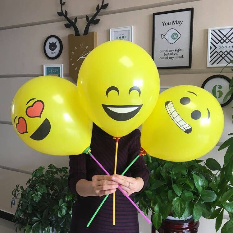 新款多种黄色加厚搞笑笑脸气微信QQ表情气球酒吧气球包邮地推礼品