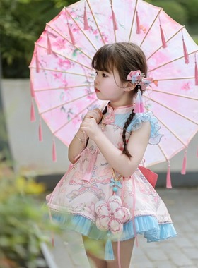 汉服女童中国风连衣裙小女孩唐装儿童古代复古风洛丽塔lolita裙子