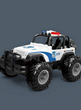 仿真回力吉普警车警察越野车攀爬车模型儿童玩具生日礼物