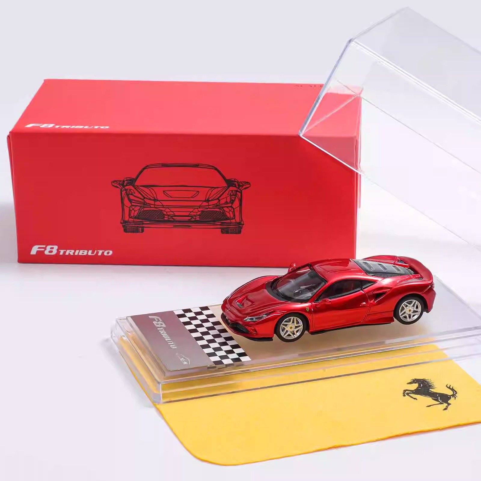 XF Ferrari F8 Tributo 限量版仿真合金 汽车模型 1:64