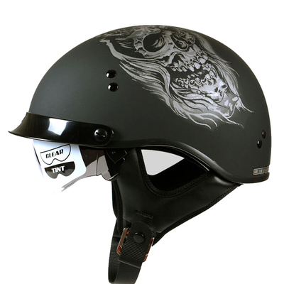 高档中国台湾SOL电动踏板摩托车头盔SH-1夏盔太子哈雷半盔带墨镜