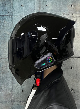 新ORZ摩托车头盔蓝牙揭面盔男女双镜四季机车半全盔四季通用3C认