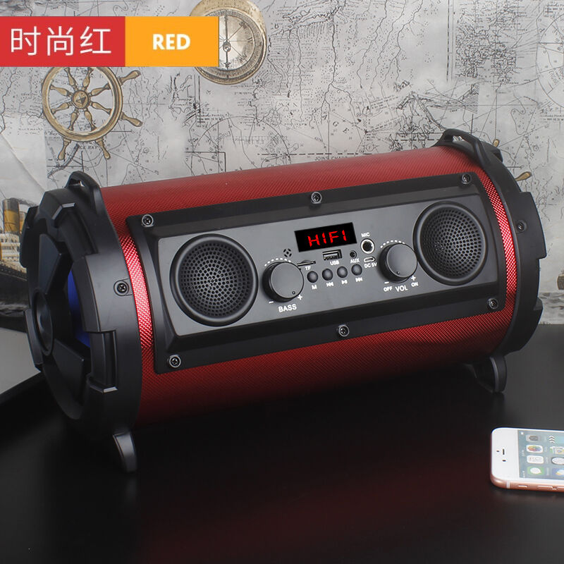 顽克户外音响带无线话筒k歌手机蓝牙音箱小型低音炮重低音便携式
