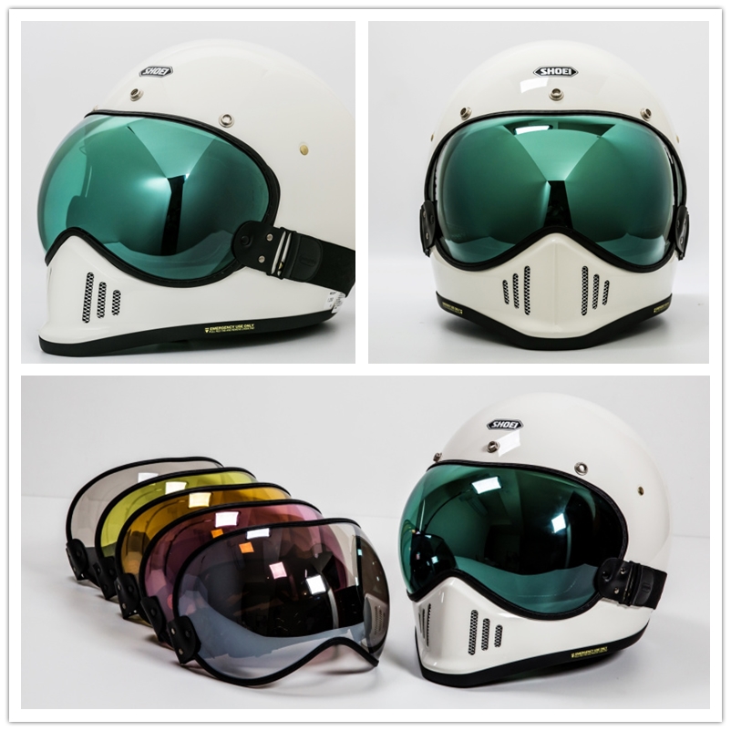 Shoei zero bell moto3 ex配件复古头盔泡泡镜摩托车全盔挡风镜片
