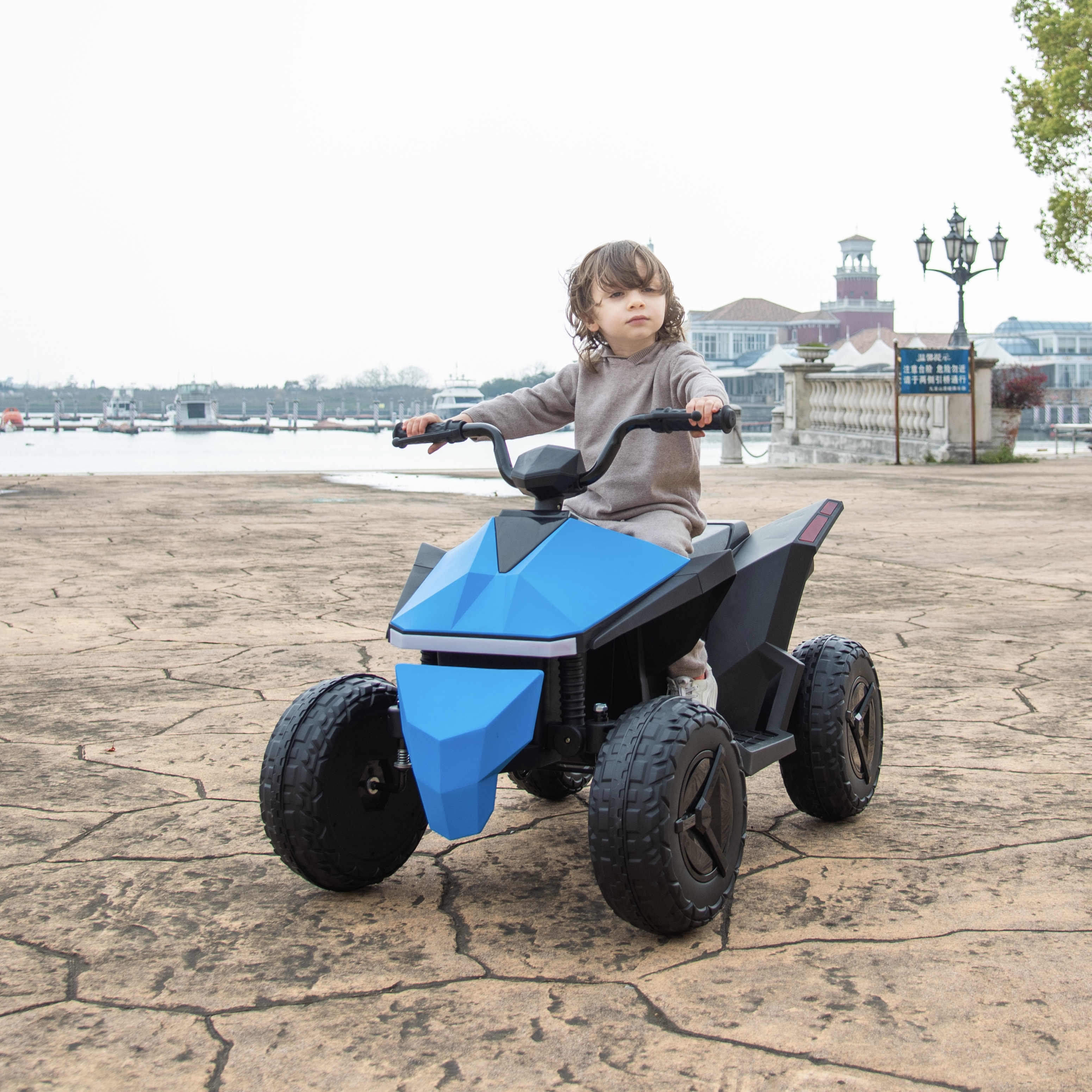 特斯拉Cyberquad同款电动沙滩车儿童电动汽车四驱越野车男孩玩具