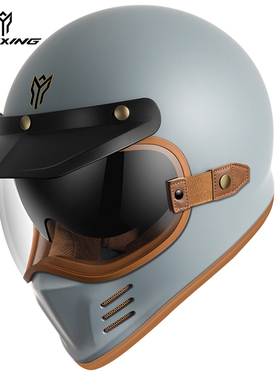 摩力行3c认证摩托车头盔男女蓝牙机车全盔覆式四季通用复古安全盔