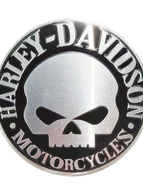 摩托车通用金吉拉300改装发动机贴花铝合金质感车贴装饰骷髅标贴