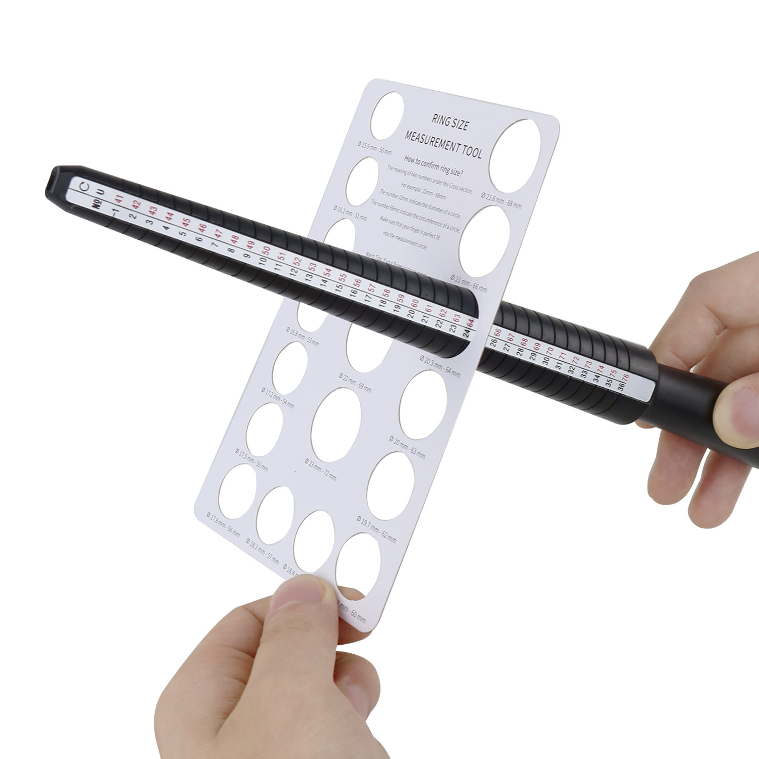 戒指测量卡板 欧码美码手指围大小筛选卡片周长尺寸圈口量具工具