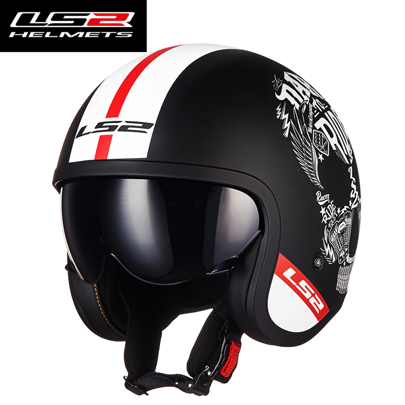 LS2摩托车头盔男女电动机车太子哈雷半盔覆式复古个性四季夏季冬