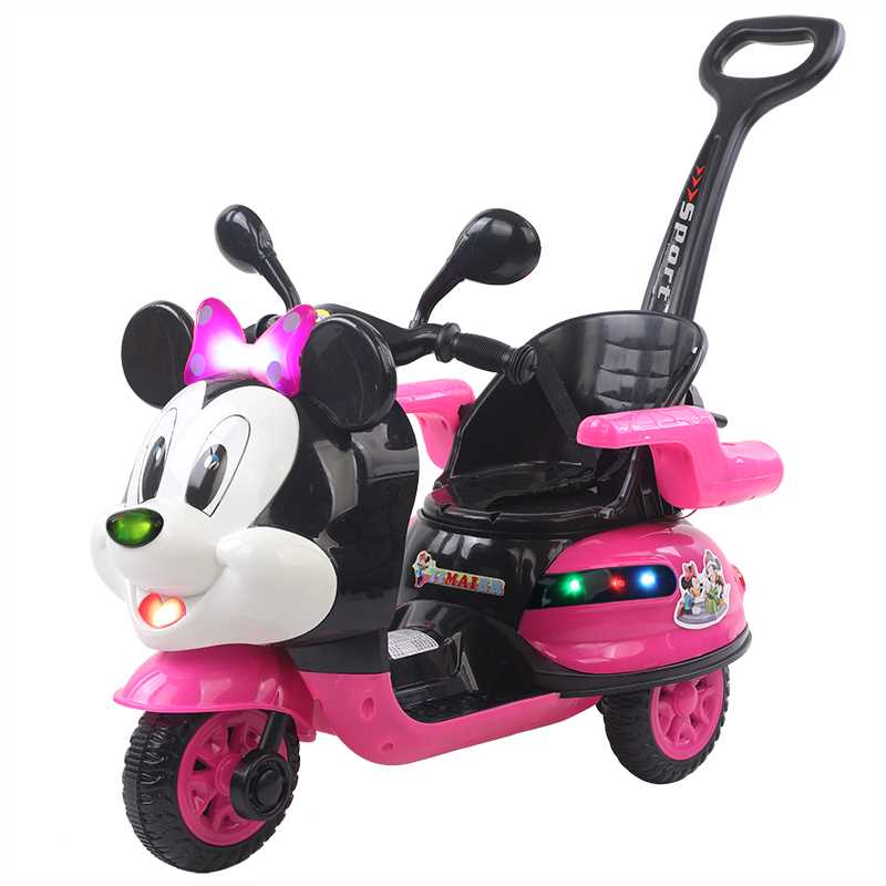 高档儿童电动摩托车宝宝三轮车小孩遥控玩具手推车可以坐人童车喷