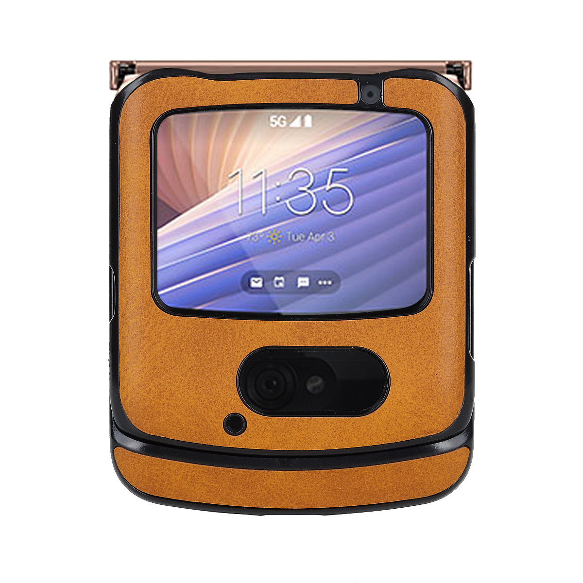 适用摩托罗拉Razr 5G手机壳折叠屏贴皮PU壳MOTO RAZR小牛纹保护套
