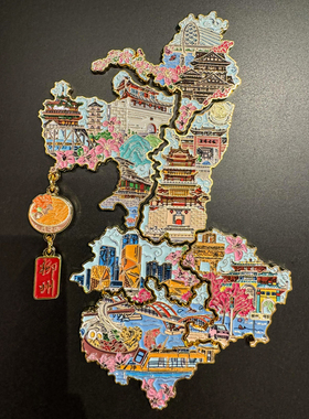 柳州金属冰箱贴柳州地图冰箱贴周边中国城市旅游文创纪念品