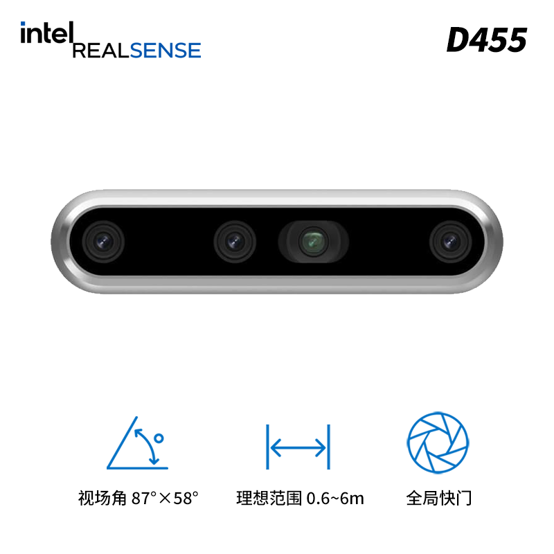 Intel RealSense D455 英特尔实感双目深度相机避障3D扫描摄像头