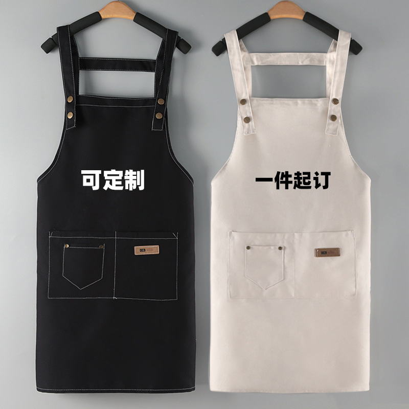 广告围裙烫图印字工作服礼品印logo厂家直销防水韩版制定厨房