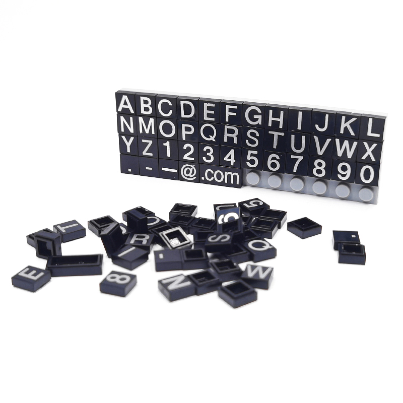 小颗粒拼插MOC零配件积木兼容通用3070字母数字符号DIY印刷光平板