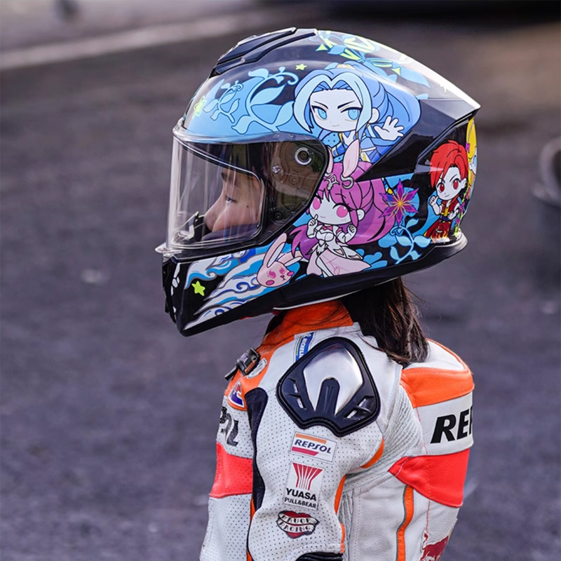 FASEED儿童头盔碳纤维全盔男孩摩托车赛车女士小头围机车四季通用