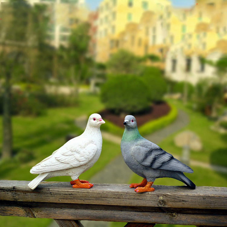 户外花园庭院装饰鸽子摆件创意树脂摆件工艺品仿真鸟动物雕塑