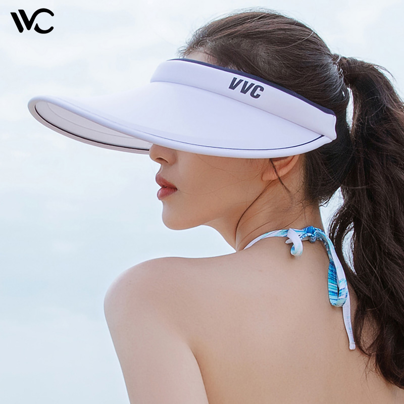 韩国VVC防晒帽女夏季防紫外线遮脸户外遮阳帽大帽檐空顶太阳帽子