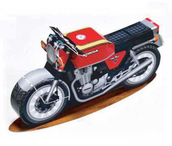 儿童手工折纸DIY拼装立体3D纸质模型仿真车模本田摩托车赛车制作