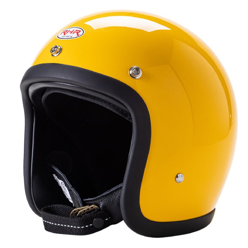 RHR 500TX复古摩托车头盔小壳体头盔纯手工制作双D扣含后皮带
