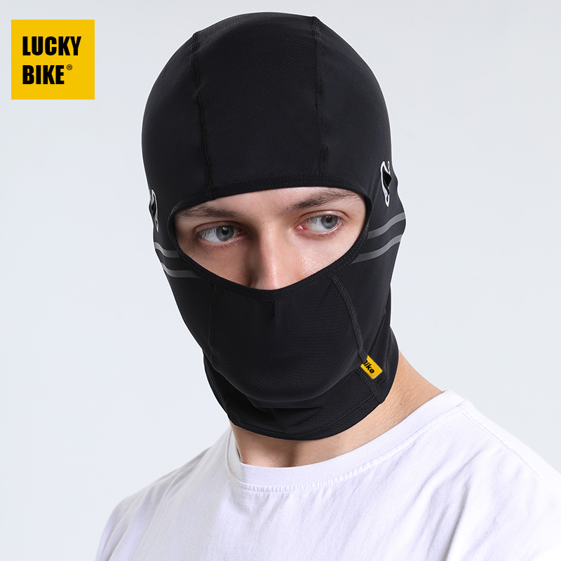 LUCKYBIKE防晒冰丝头套男女摩托车头盔内衬全脸面罩夏季户外头罩