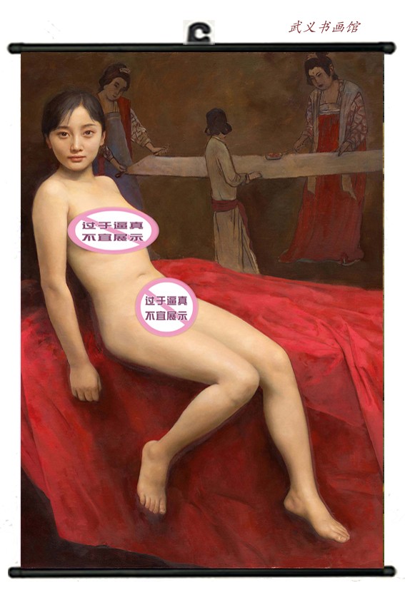 世界名画《人体艺术油画性感美女裸画海报酒店会所装饰画YHA01》