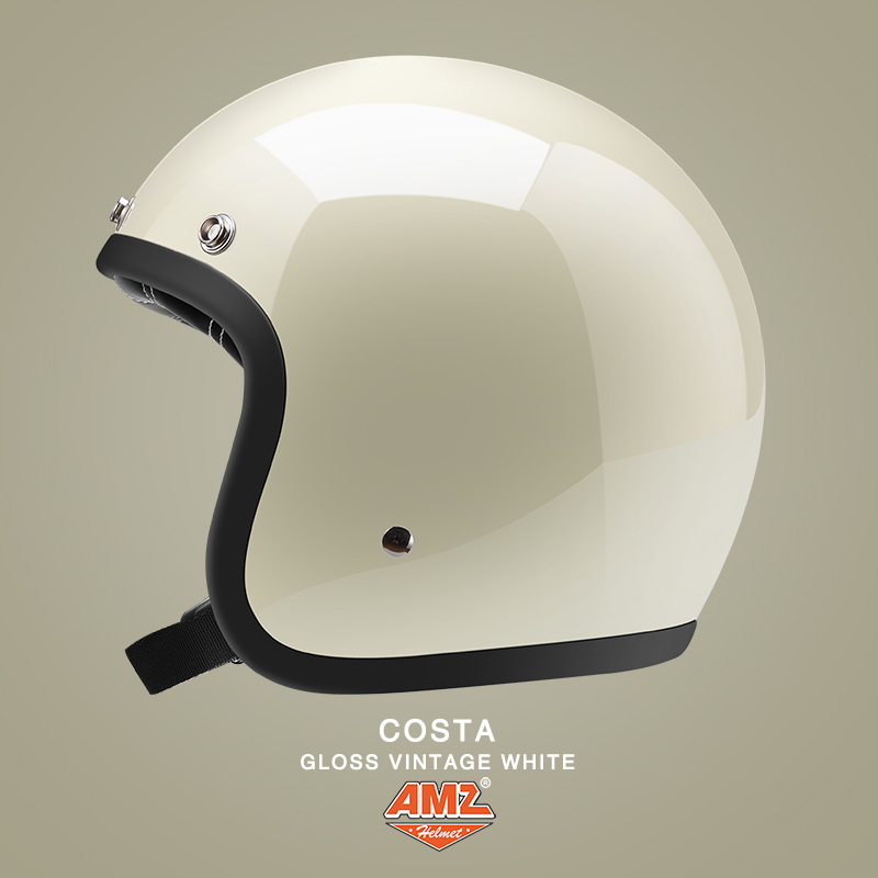 AMZ复古摩托车机车头盔女夏季玻璃钢3/4盔电动车男3C认证巡航半盔