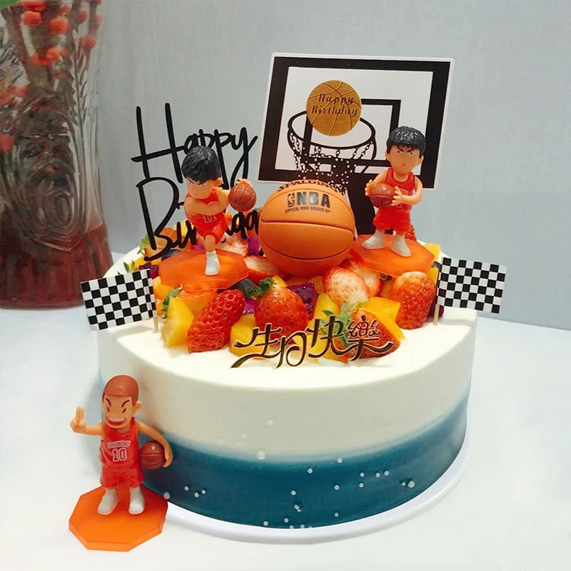 仿真蛋糕模型2024新款网红男孩篮球运动水果定制塑胶假蛋糕样品