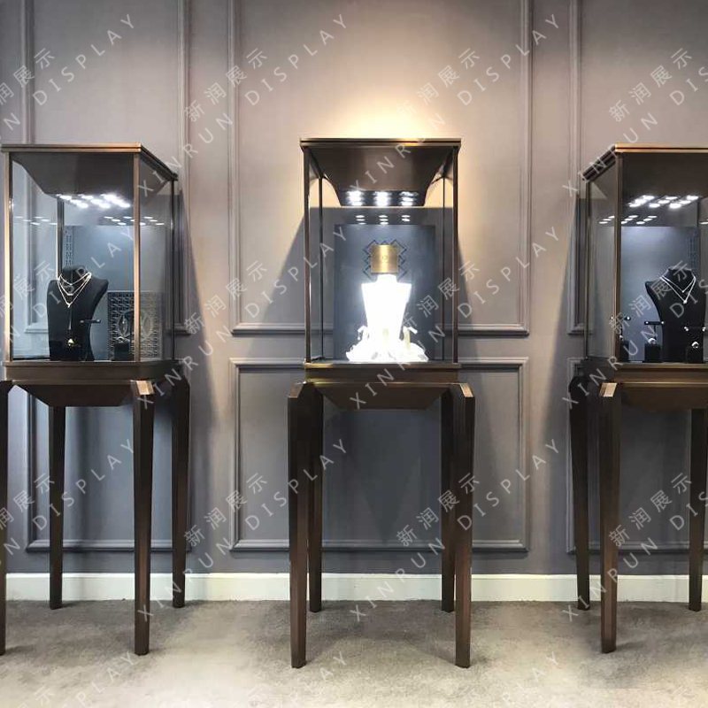 珠宝展示柜厂家定制不锈钢玻璃展柜精品珠宝高柜橱窗柜台