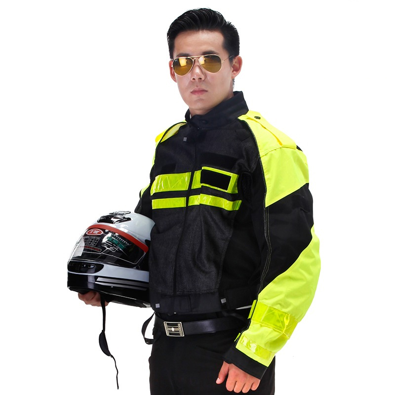 HW-001香港交通骑行服反光丝面料防摔反光衣摩托车骑行上衣