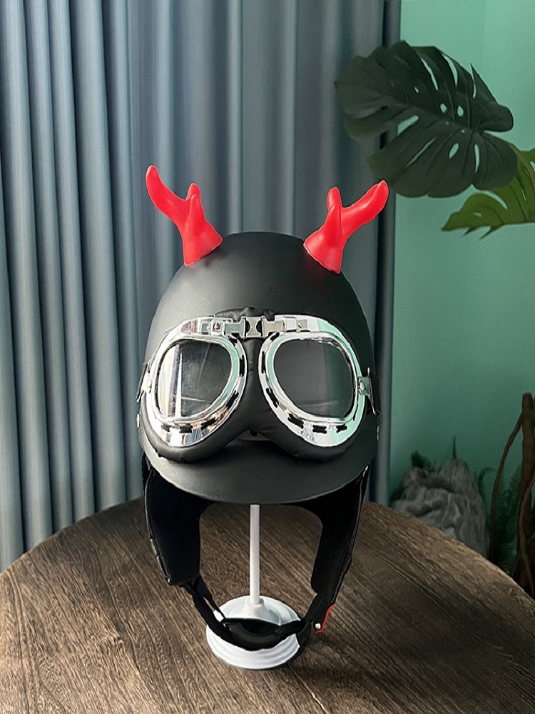 头盔装饰品恶魔角圣诞节改装耳朵牛角鹿角男女外卖机车摩托车滑雪