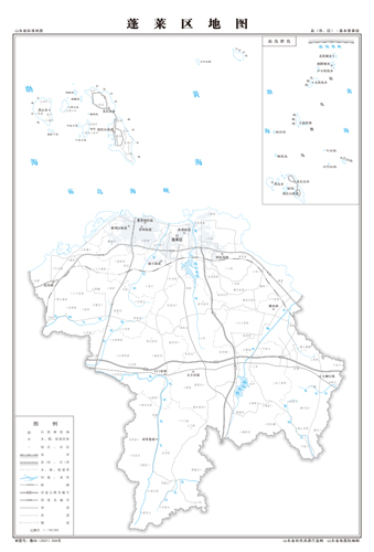 蓬莱区地图交通水系地形河流行政区划湖泊旅游铁路山峰卫星村界乡